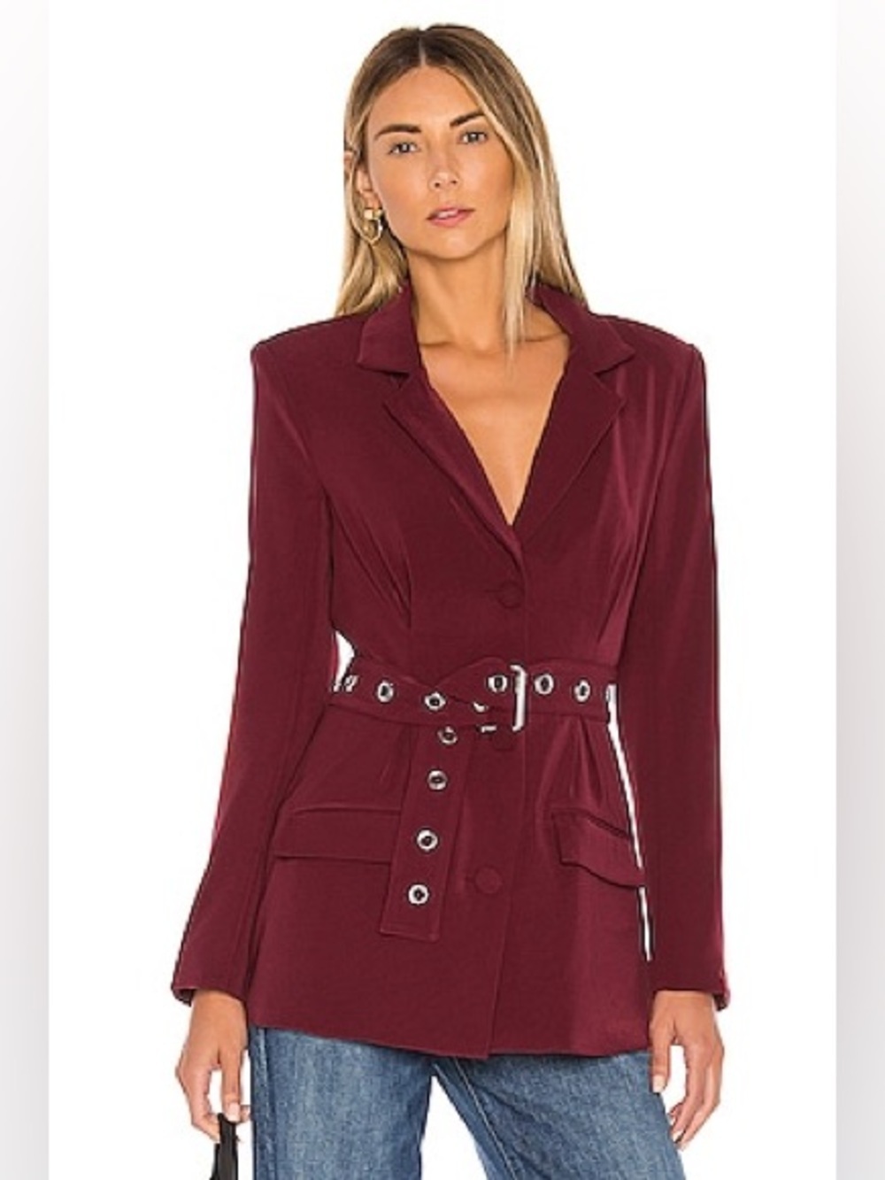 Lovers + Friends - Wade Blazer In Wine Red - Size XSmall